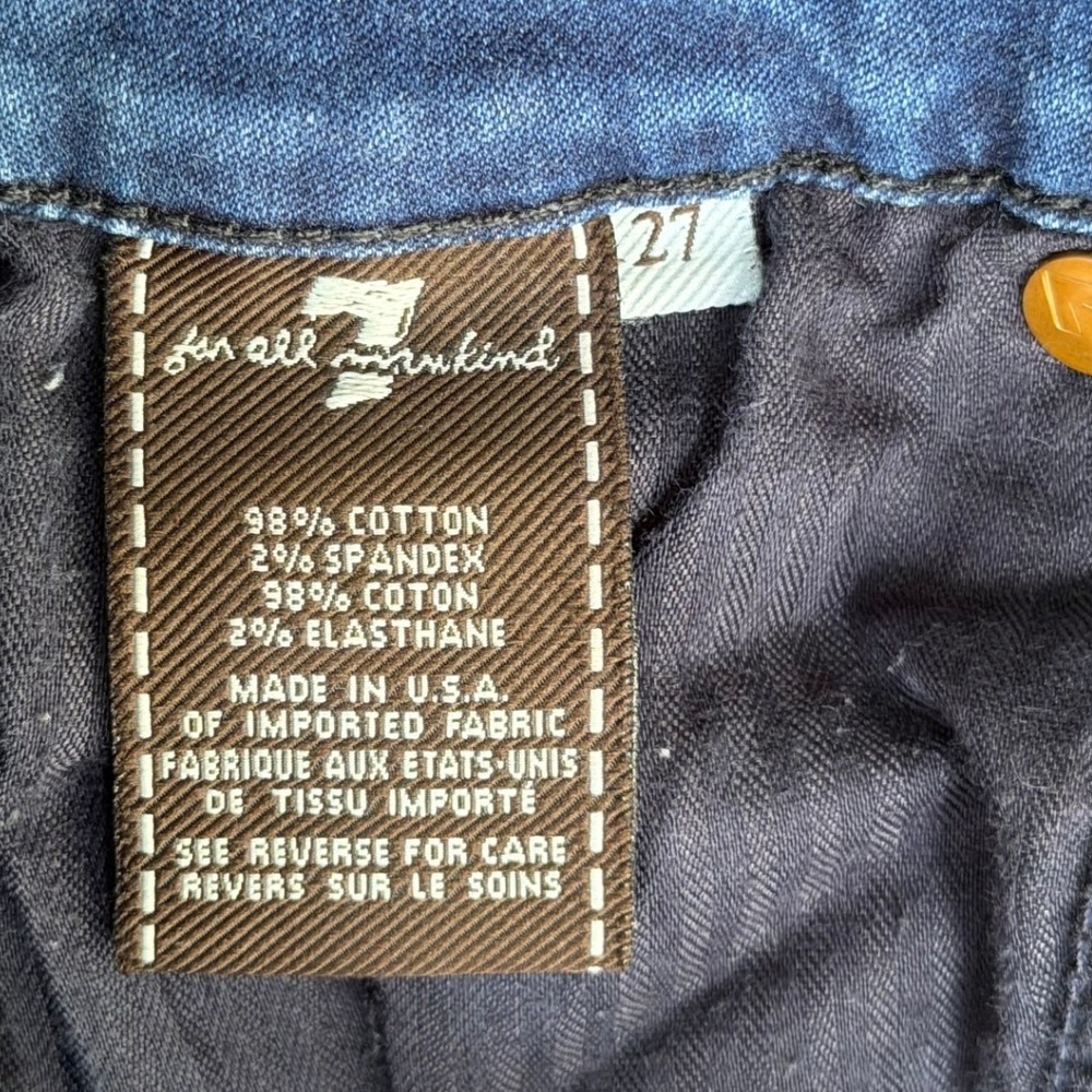 7 For All Mankind Gwenevere Skinny Jeans Dark Wash Blue Low Rise Denim 27 - Picture 4 of 11